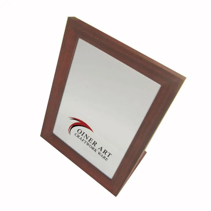এল আকৃতির বাদামী কাঠের কাগজ ম্যাট মিরর