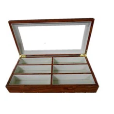 কাস্টমাইজড 6pcs ব্রাউন কাঠের অপটিক্যাল বক্স
